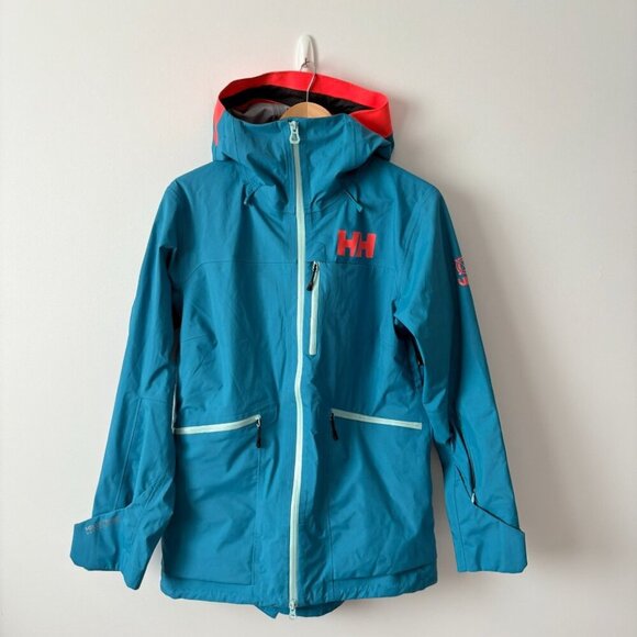 Helly Hansen Kvitegga Shell Ski Snowboard Jacket Blue Wave Size Medium - Picture 4 of 10